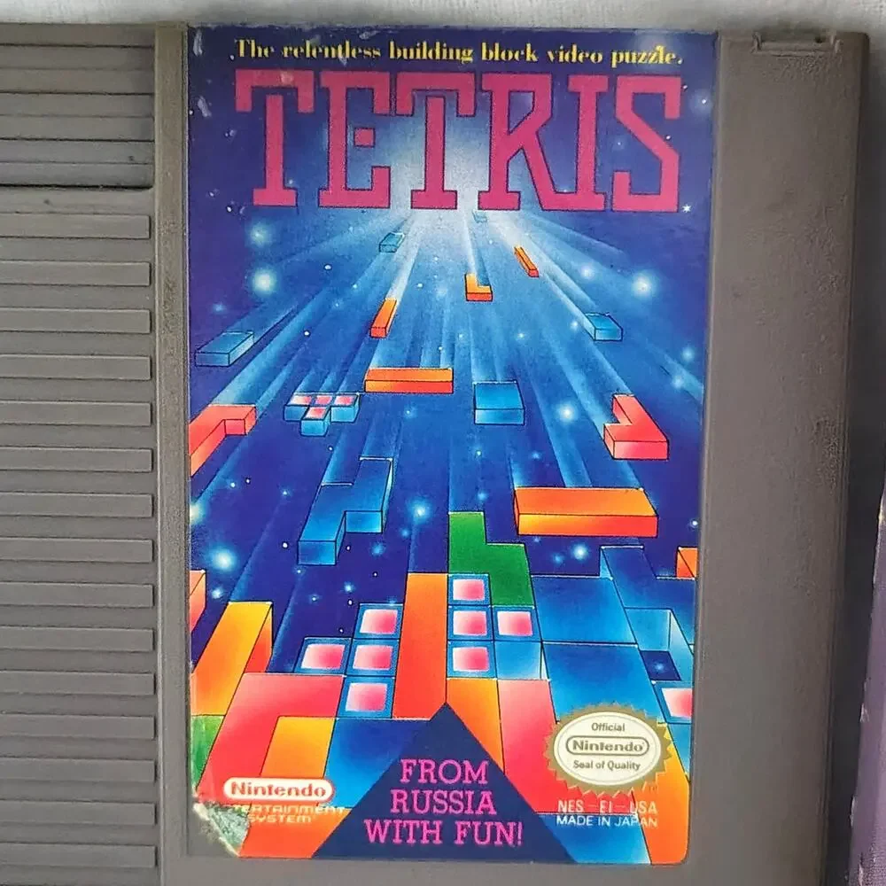 Tetris Game Cartridge & Original Box Nintendo Entertainment System 1985 NES